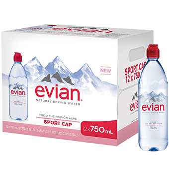 Evian Still Mineral Water Sports Cap-12x75ml01